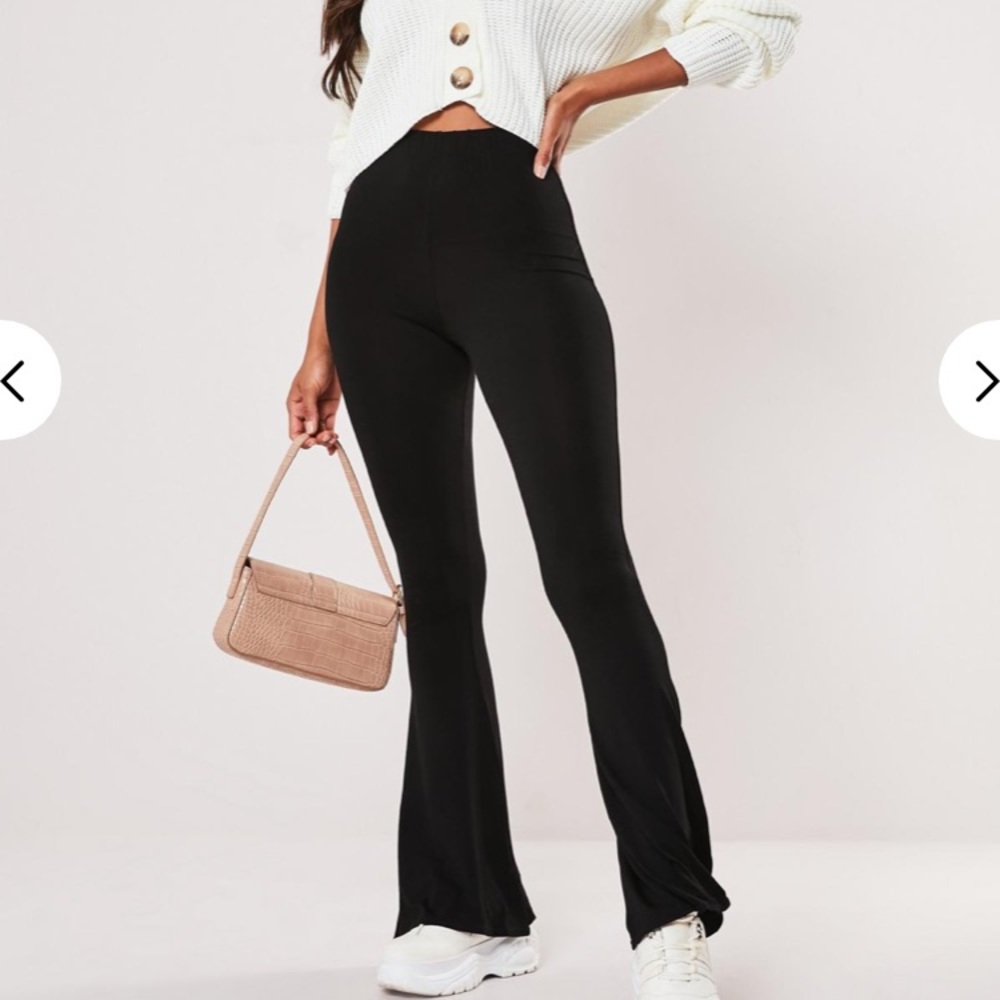 Black Jersey Stretch Bellbottoms